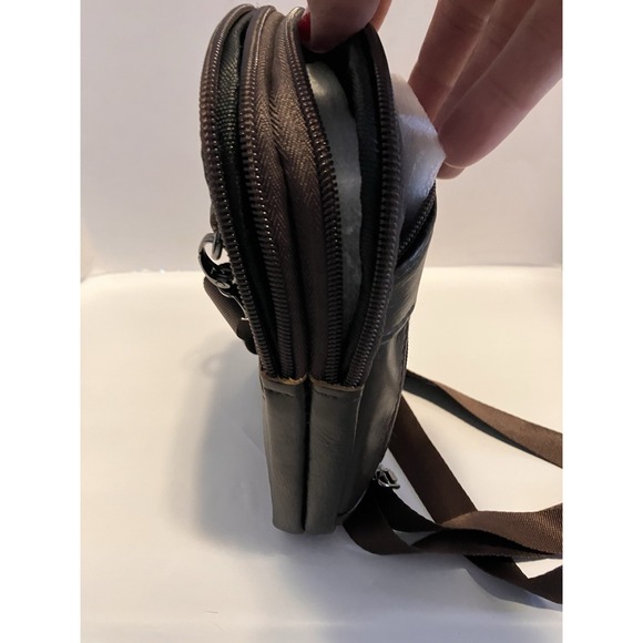 Dark Brown Leather Crossbody Purse Adjustable Straps NEW Multiple Compartments - Picture 6 of 7